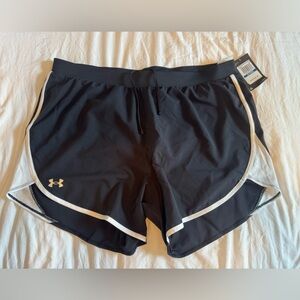 Under Armour Black Shorts (built in bottoms), extra large, black, new with tags
